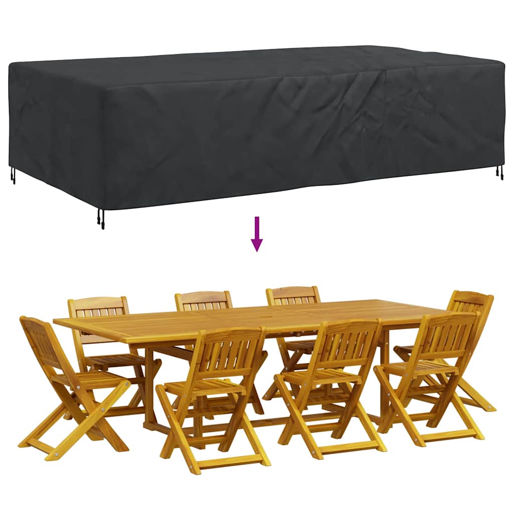 vidaXL Copertura per mobili da esterno Nero 305 x 190 x 85 cm 420D