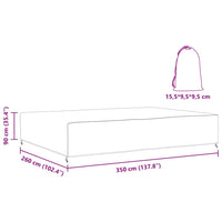 vidaXL Copertura per mobili da esterno Nero 350 x 260 x 90 cm 210D
