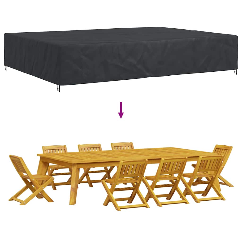 vidaXL Copertura per mobili da esterno Nero 350 x 260 x 90 cm 600D