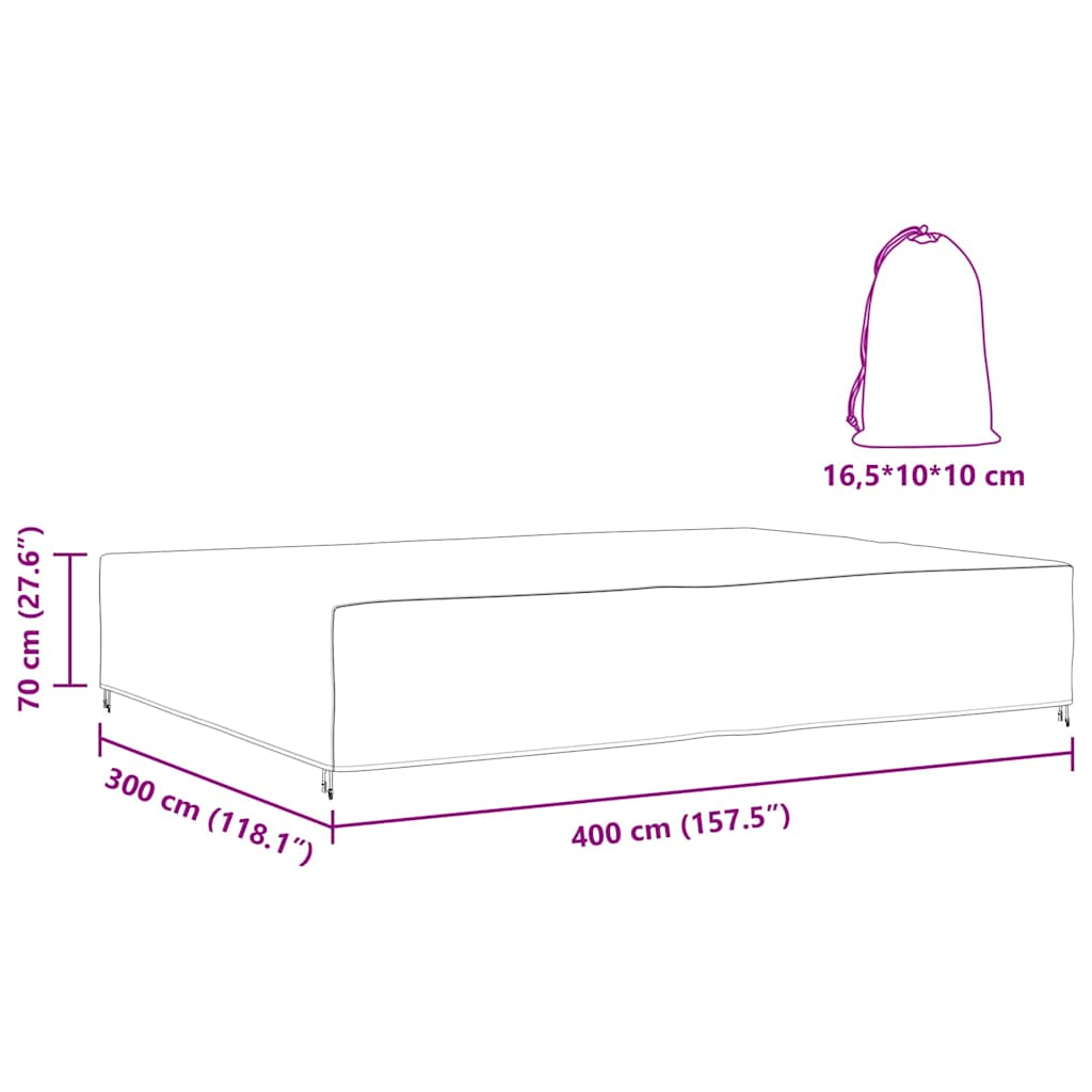vidaXL Copertura per mobili da esterno Nero 400 x 300 x 70 cm 210D