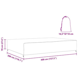 vidaXL Copertura per mobili da esterno Nero 400 x 300 x 70 cm 420D