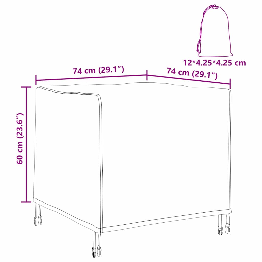 vidaXL Copertura per mobili da esterno 74 x 74 x 60 cm