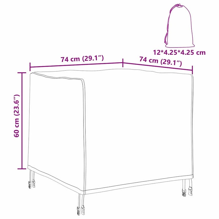 vidaXL Copertura per mobili da esterno 74 x 74 x 60 cm