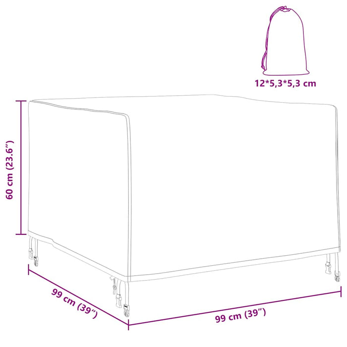vidaXL Copertura per mobili da esterno 99 x 99 x 60 cm