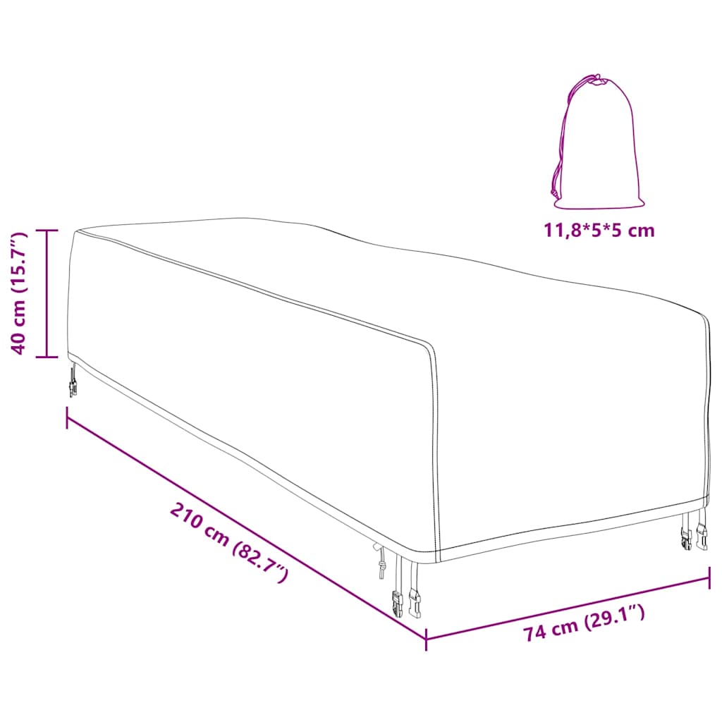 vidaXL Copertura per mobili da esterno 210 x 74 x 40 cm