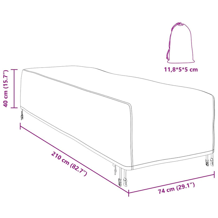 vidaXL Copertura per mobili da esterno 210 x 74 x 40 cm