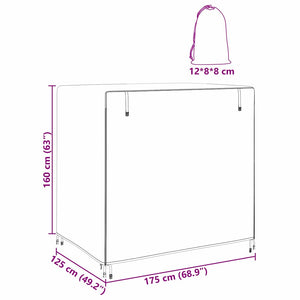 vidaXL Copertura per mobili da esterno 175 x 125 x 160 cm Tessuto 210D