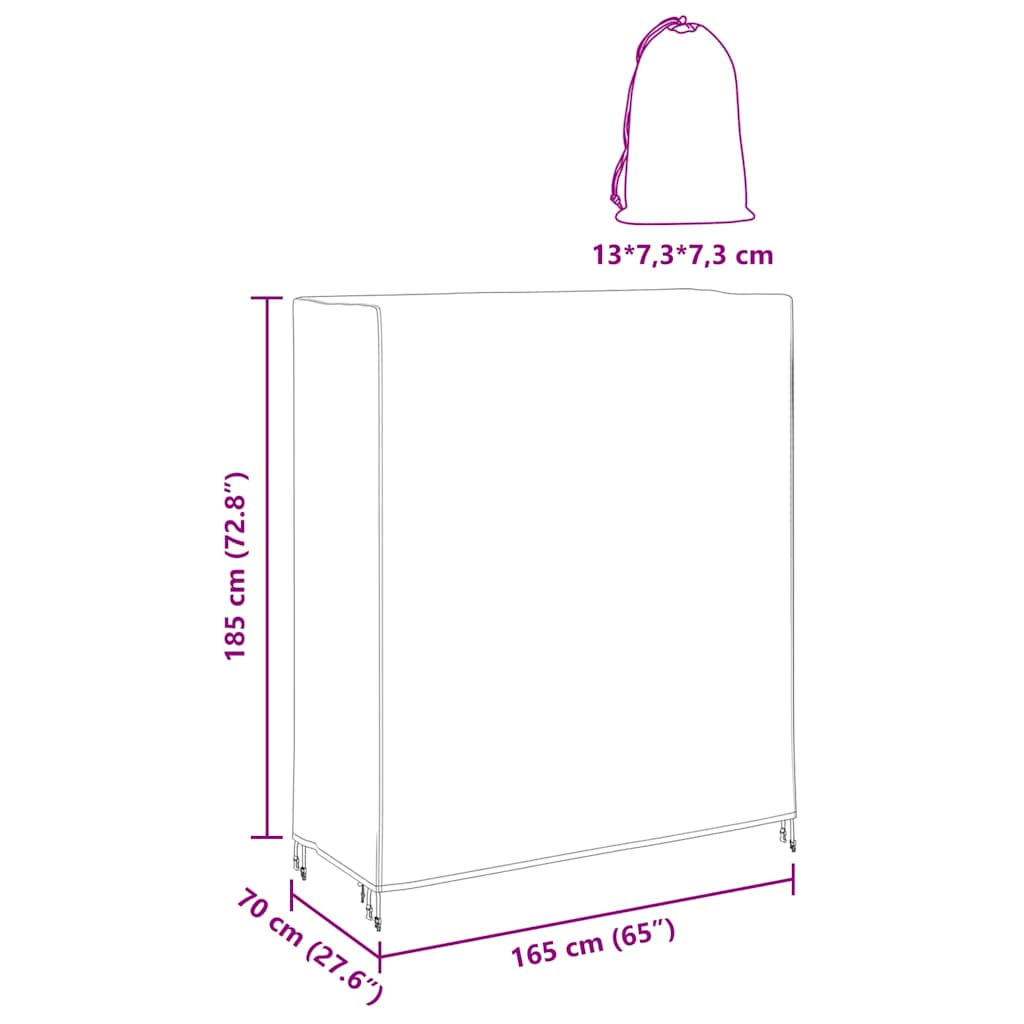 vidaXL Copertura per mobili da esterno 165 x 70 x 185 cm