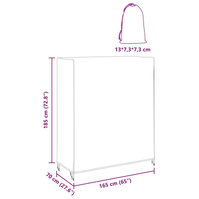 vidaXL Copertura per mobili da esterno 165 x 70 x 185 cm