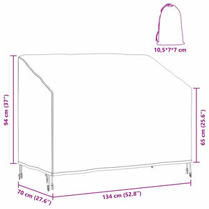 vidaXL Copertura per panchina da giardino 134 x 70 x 65 / 94 cm