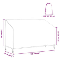 vidaXL Copertura per panchina da giardino 165 x 70 x 65 / 94 cm
