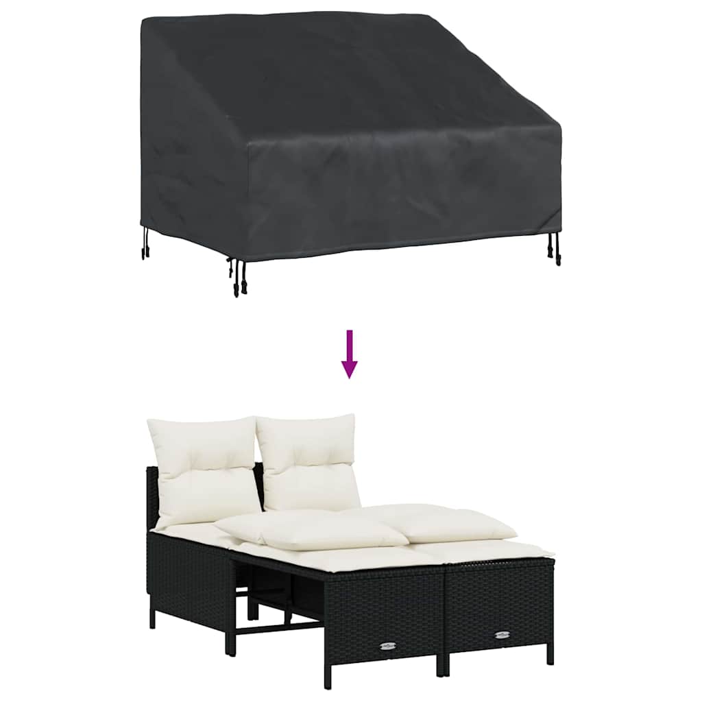 vidaXL Copertura per panchina da giardino 130 x 95 x 40 / 80 cm