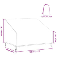 vidaXL Copertura per panchina da giardino 130 x 95 x 40 / 80 cm