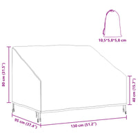 Copertura per panchina da giardino 130 x 95 x 40 / 80 cm 4105962