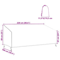 vidaXL Copertura per mobili da esterno 220 x 100 x 89 cm