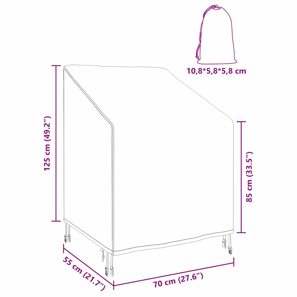 vidaXL Copertura per sedia da giardino 75 x 78 x 65 / 100 cm