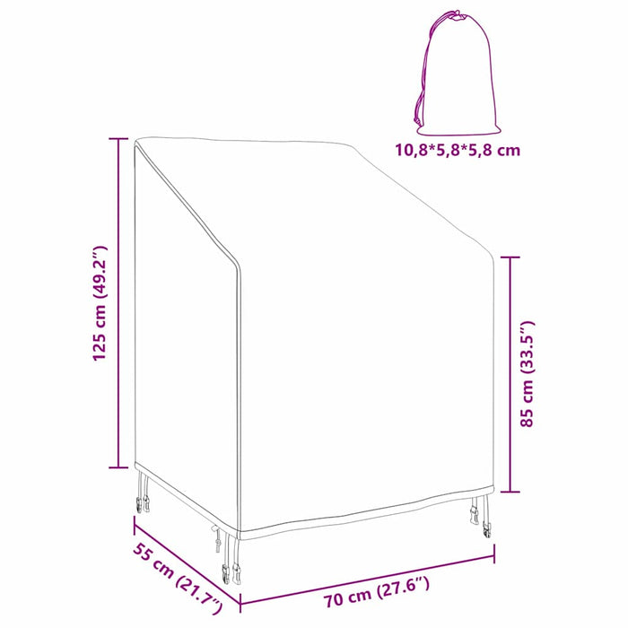 vidaXL Copertura per sedia da giardino 75 x 78 x 65 / 100 cm
