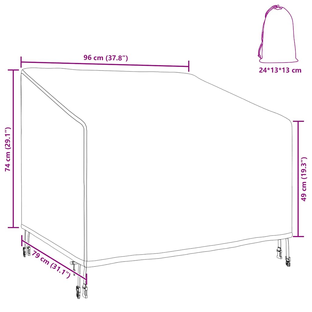 vidaXL Copertura per mobili da esterno 96 x 79 x 74 cm