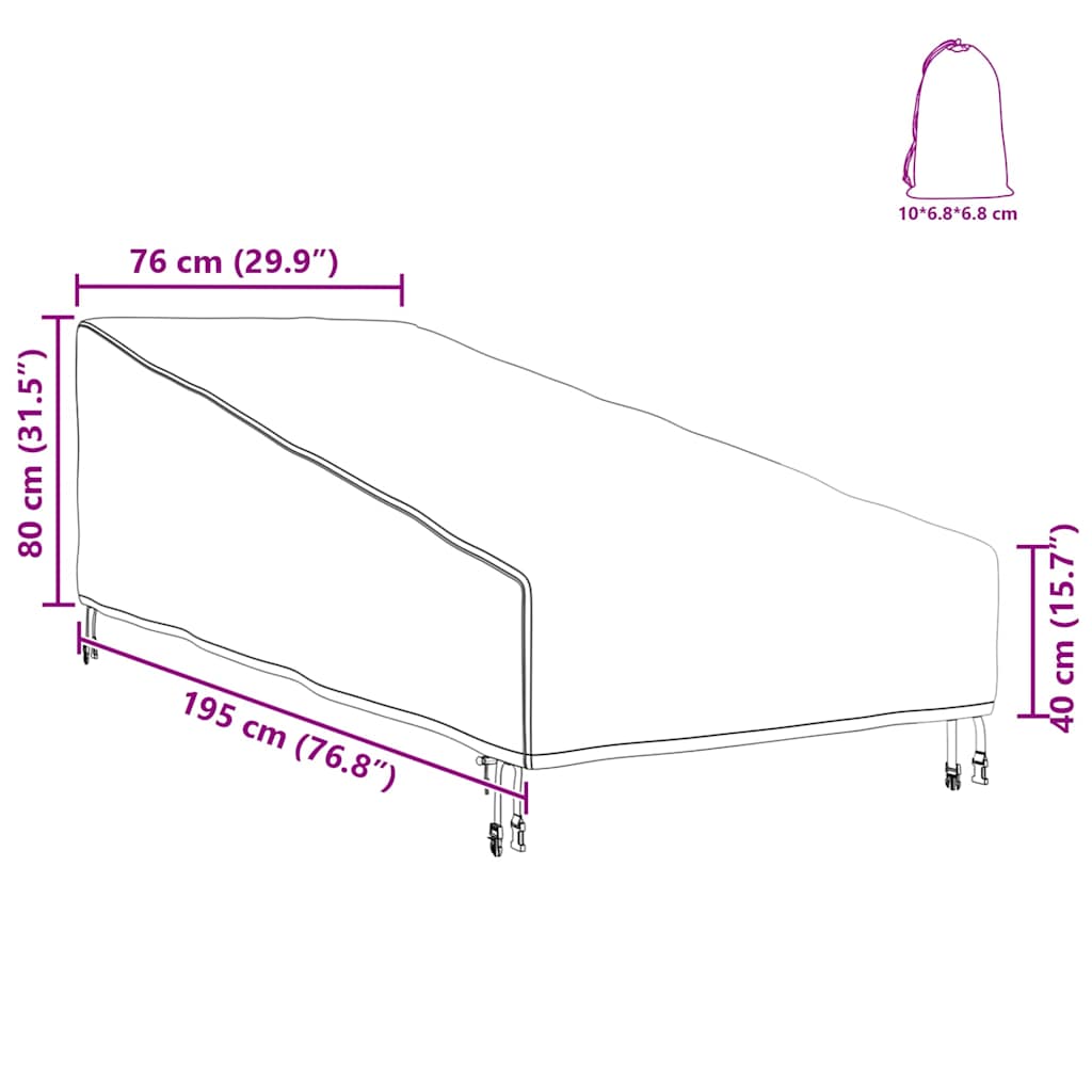 vidaXL Copertura per mobili da esterno 195 x 76 x 82 cm