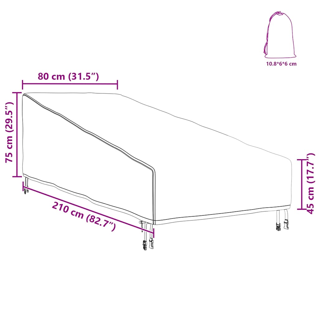 vidaXL Copertura per mobili da esterno 210 x 80 x 75 cm