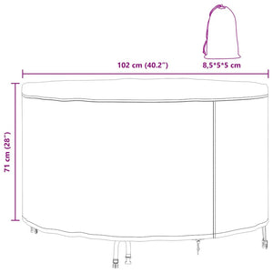 vidaXL Copertura per mobili da esterno 102 x 102 x 71 cm Tessuto 210D