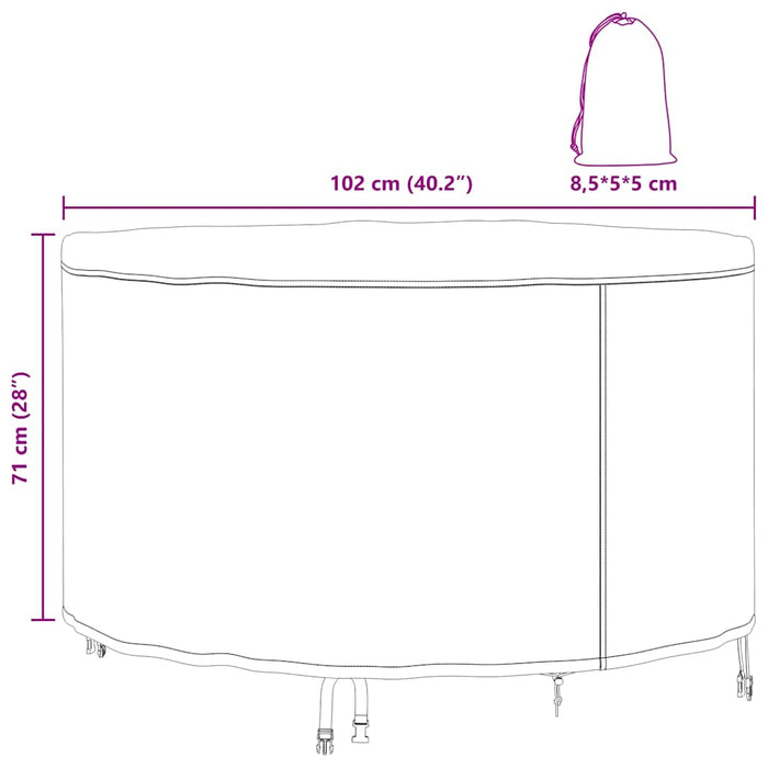 vidaXL Copertura per mobili da esterno 102 x 102 x 71 cm Tessuto 210D