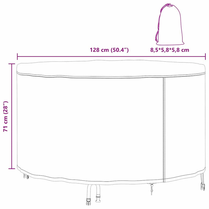 vidaXL Copertura per mobili da esterno 128 x 128 x 71 cm Tessuto 420D