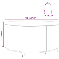vidaXL Copertura per mobili da esterno 182 x 182 x 71 cm Tessuto 600D