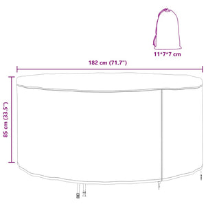 vidaXL Copertura per mobili da esterno 182 x 182 x 85 cm Tessuto 600D
