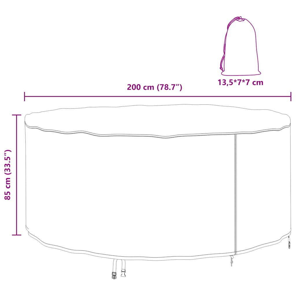 vidaXL Copertura per mobili da esterno 200 x 200 x 85 cm Tessuto 210D