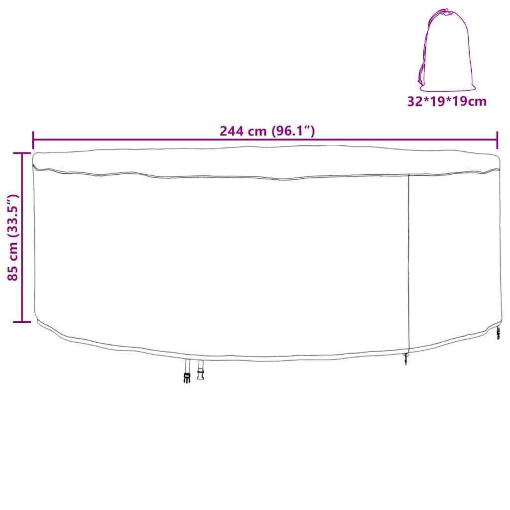 vidaXL Copertura per mobili da esterno 244 x 244 x 85 cm