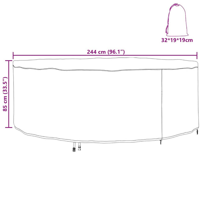 vidaXL Copertura per mobili da esterno 244 x 244 x 85 cm