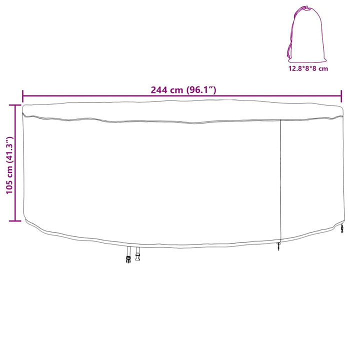 vidaXL Copertura per mobili da esterno 244 x 244 x 105 cm
