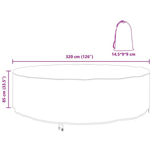vidaXL Copertura per mobili da esterno 320 x 320 x 85 cm Tessuto 420D