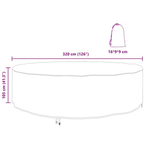 vidaXL Copertura per mobili da esterno 320 x 320 x 105 cm Tessuto 210D