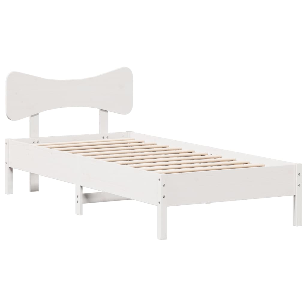 vidaXL Letto senza Materasso Bianco 90x190 cm in Legno Massello Pino
