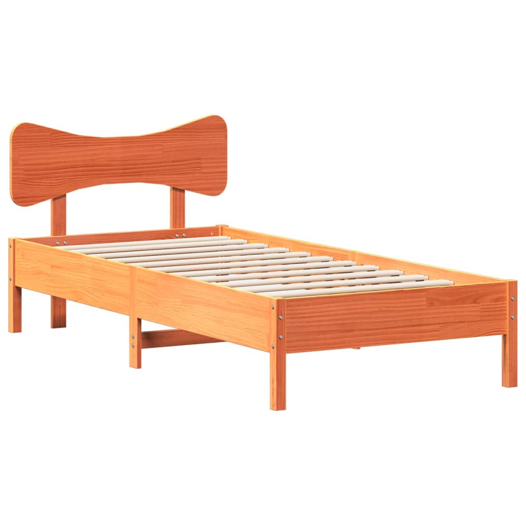 Letto senza Materasso Marrone Cera 90x190 cm in Legno di Pino 3328255