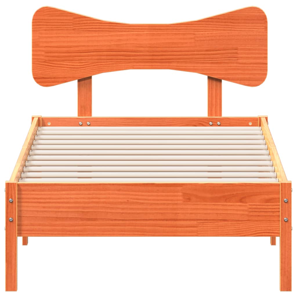 Letto senza Materasso Marrone Cera 90x190 cm in Legno di Pino 3328255