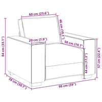 vidaXL Poltrona Divano Grigio Scuro 60 cm Tessuto