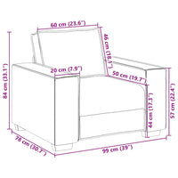 vidaXL Poltrona Divano Grigio Nuvola 60 cm Tessuto