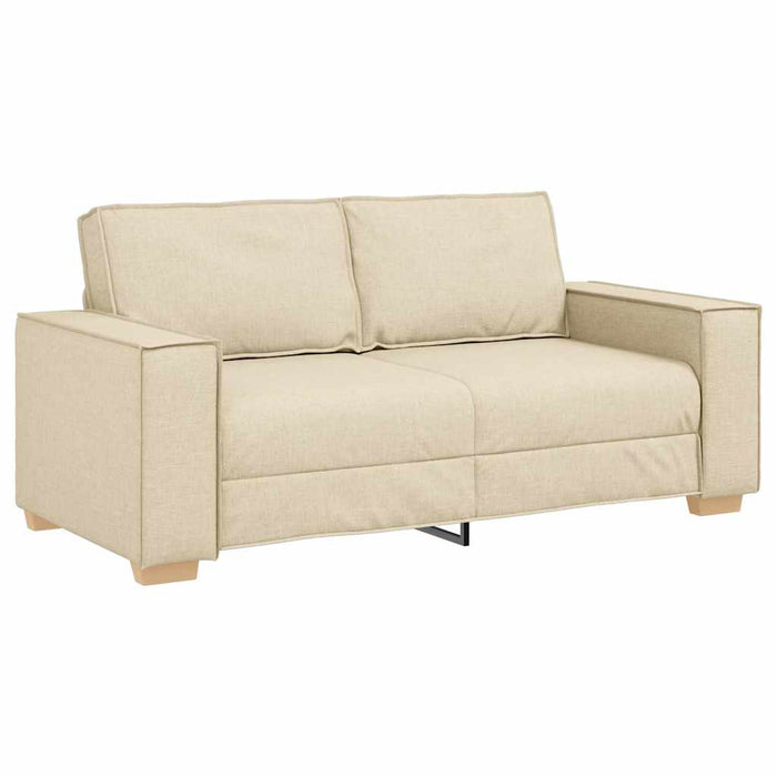 Divano a 2 Posti-Sofa 2 Posti Crema 140 cm Tessuto