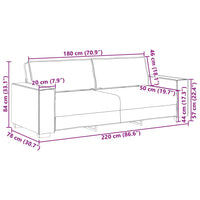 vidaXL Divano a 3 posti Marrone 180 cm Tessuto
