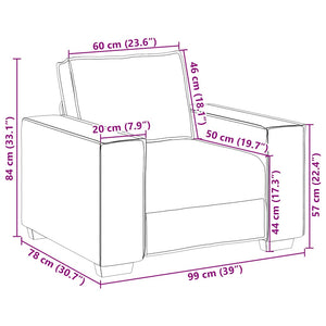 vidaXL Divano Sedia Grigio Scuro 60 cm Velluto