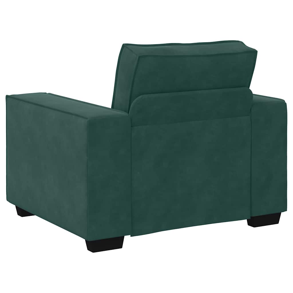 vidaXL Divano Sedia Verde Scuro 60 cm Velluto