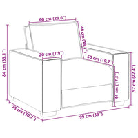 vidaXL Divano Sedia Crema 60 cm Velluto