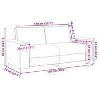 Divano a 2 Posti Grigio Chiaro 140 cm in Velluto 4105020