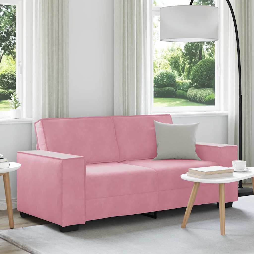 vidaXL Divano a 2 Posti Rosa 140 cm in Velluto