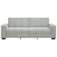 Divano a 3 Posti Grigio Chiaro 180 cm in Velluto