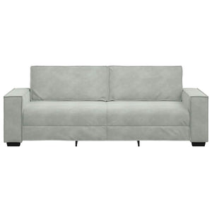 Divano a 3 Posti Grigio Chiaro 180 cm in Velluto