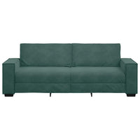 Divano a 3 Posti Verde Scuro 180 cm in Velluto